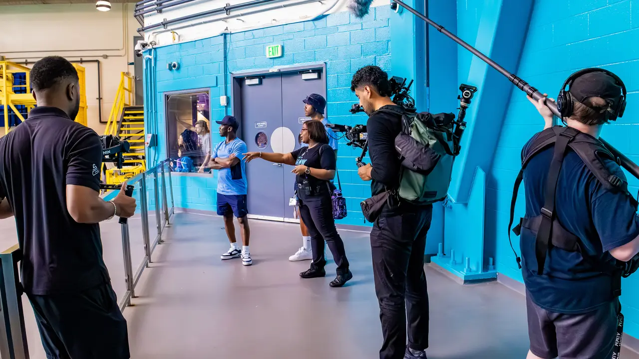 Hylton Media Group crew filming a corporate video production in Atlanta